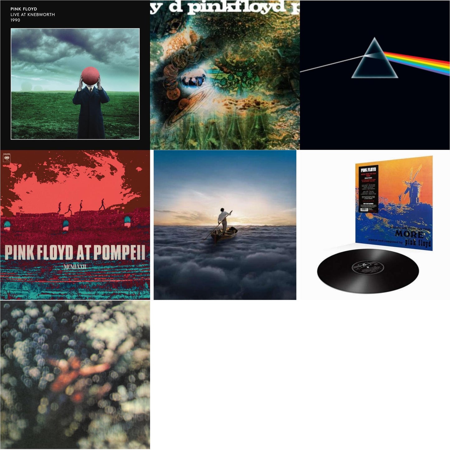 Live At Knebworth 1990 (2LP/180G/45 RPM) & Saucerful Of Secrets (Mono/180G) & Dark Side Of The Moon (50Th Anniversary Remaster) & Pink Floyd At Pompeii - Mcmlxxii (2LP) & Endless River (2LP/180G) & More (180G) & Obscured By Clouds (180G/2016 Version)