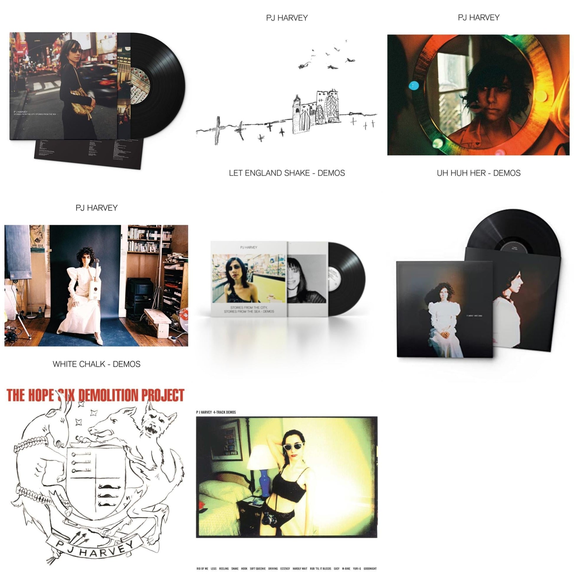 This is a 8 LP Vinyl SKU bundle.
1.This LP Vinyl is brand new.Format: LP VinylThis item's title is: Uh Huh Her (Demos)Artist: Pj HarveyLabel: ISLANDBarcode: 602507253240Release Date: 4/30/2021
2.This LP Vinyl is brand new.