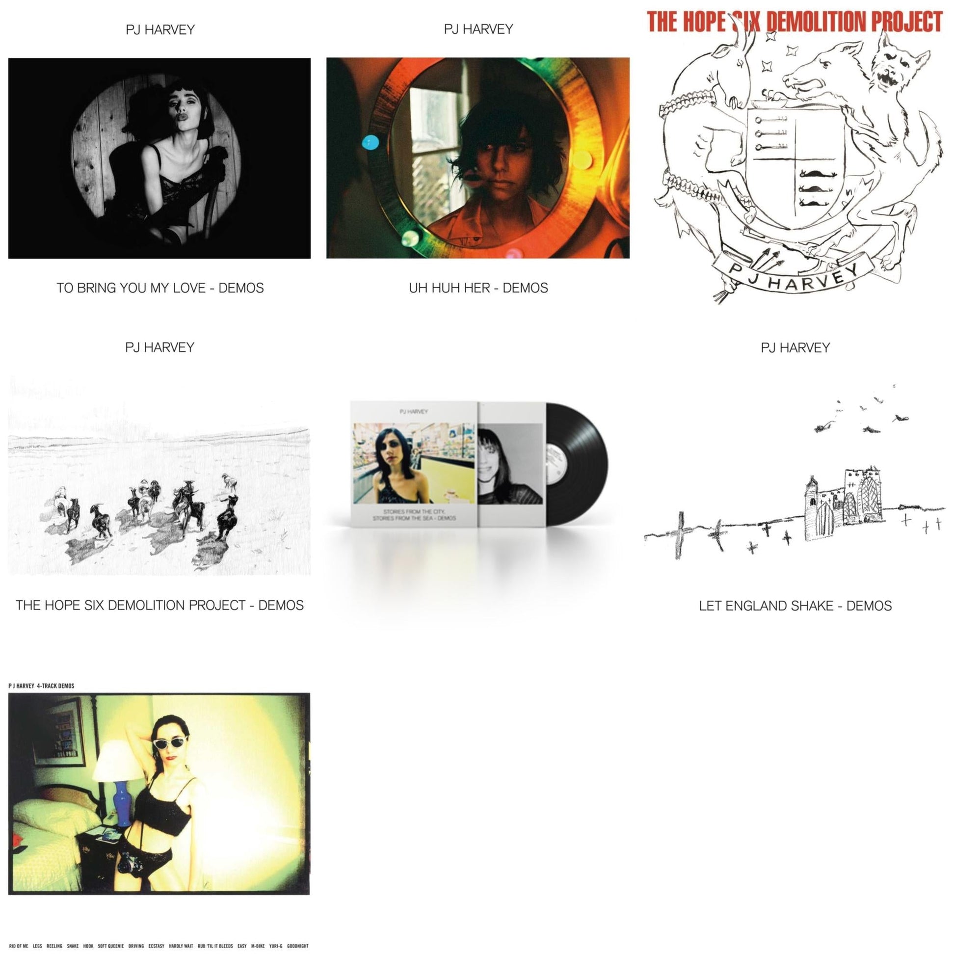 This is a 7 LP Vinyl SKU bundle.
1.This LP Vinyl is brand new.Format: LP VinylThis item's title is: Uh Huh Her (Demos)Artist: Pj HarveyLabel: ISLANDBarcode: 602507253240Release Date: 4/30/2021
2.This LP Vinyl is brand new.