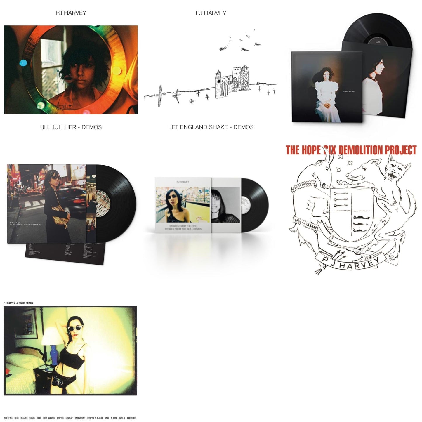 This is a 7 LP Vinyl SKU bundle.
1.This LP Vinyl is brand new.Format: LP VinylThis item's title is: Uh Huh Her (Demos)Artist: Pj HarveyLabel: ISLANDBarcode: 602507253240Release Date: 4/30/2021
2.This LP Vinyl is brand new.