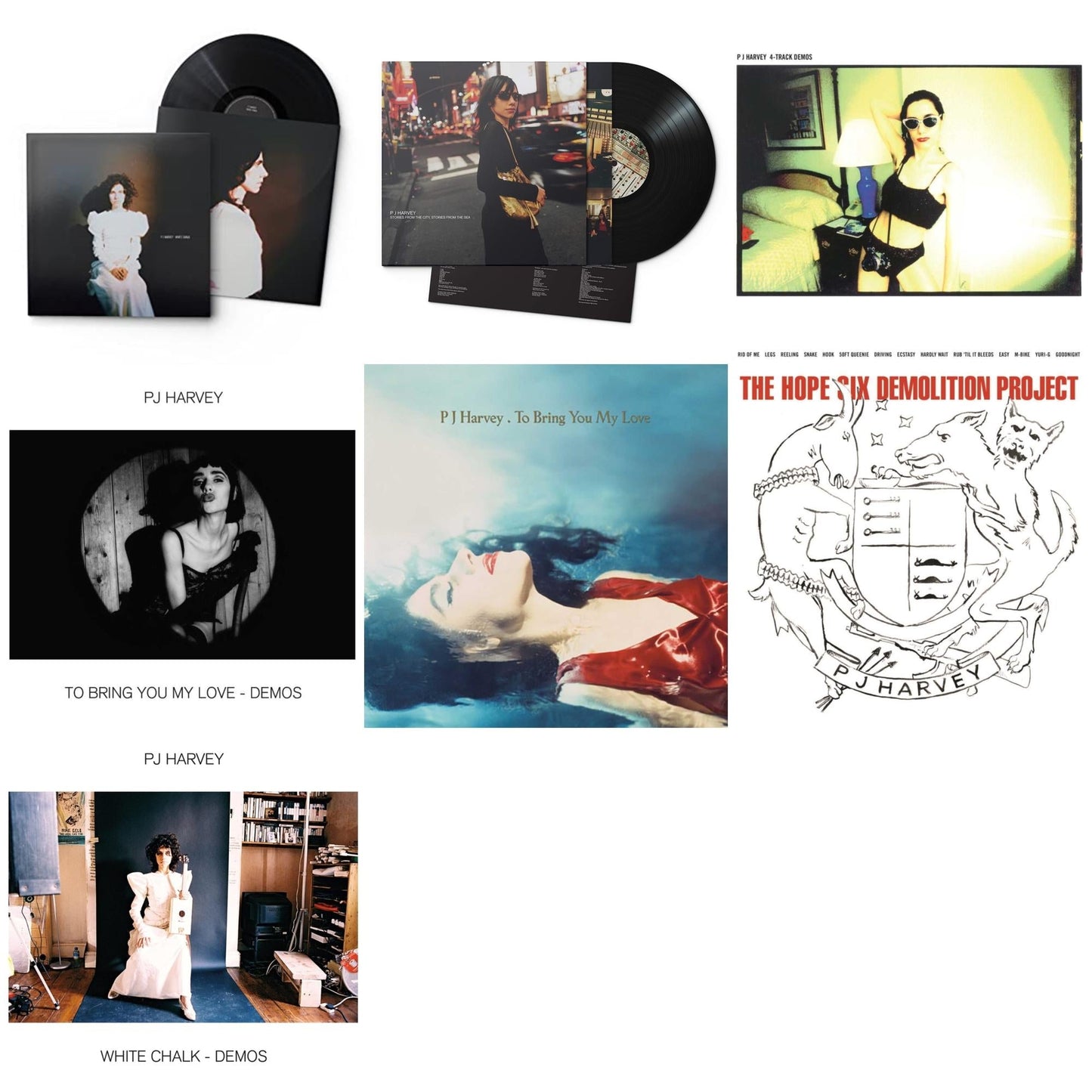 This is a 7 LP Vinyl SKU bundle.
1.This LP Vinyl is brand new.Format: LP VinylMusic Style: Indie RockThis item's title is: White ChalkArtist: Pj HarveyLabel: ISLANDBarcode: 602507253479Release Date: 6/25/2021
2.This LP Vinyl is brand new.