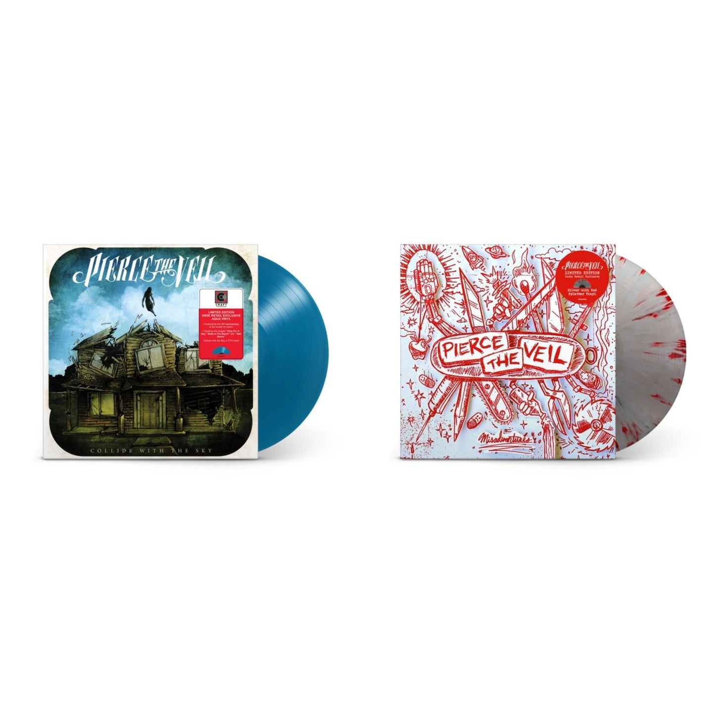 This is a 2 LP Vinyl SKU bundle.
1.This LP Vinyl is brand new.Format: LP VinylMusic Style: EmoThis item's title is: Collide With The Sky (Aqua Color LP Vinyl)Artist: Pierce The VeilBarcode: 888072478534Release Date: 2/10/2023
2.This LP Vinyl is brand new.
