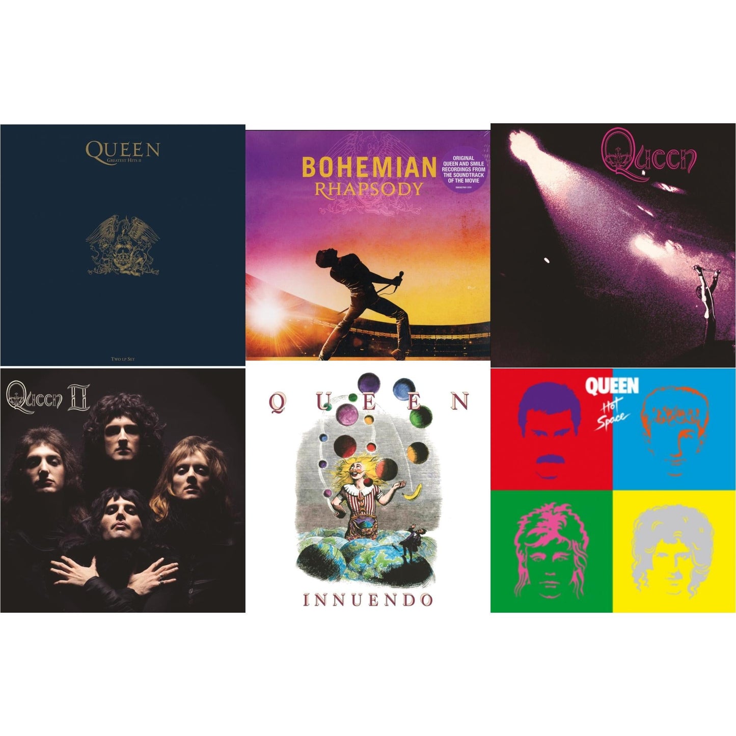 This is a 6 LP Vinyl SKU bundle.
1.This LP Vinyl is brand new.Format: LP VinylMusic Style: Arena RockThis item's title is: Greatest Hits 2 (180G/Dl Card)Artist: QueenLabel: HOLLYWOOD RECORDSBarcode: 050087350673Release Date: 2/10/2017
2.This LP Vinyl is brand new.