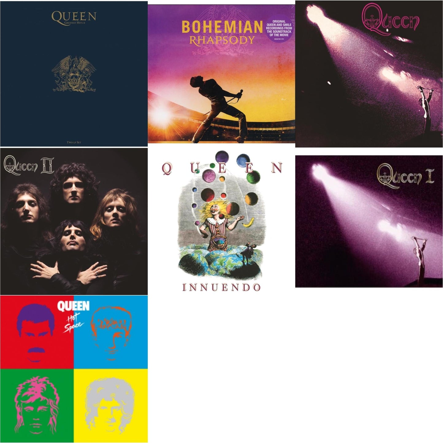 This is a 7 LP Vinyl SKU bundle.
1.This LP Vinyl is brand new.Format: LP VinylMusic Style: Arena RockThis item's title is: Greatest Hits 2 (180G/Dl Card)Artist: QueenLabel: HOLLYWOOD RECORDSBarcode: 050087350673Release Date: 2/10/2017
2.This LP Vinyl is brand new.
