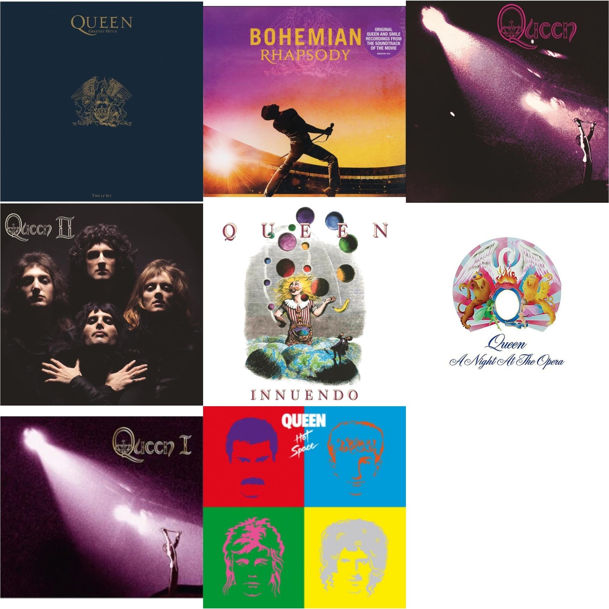 This is a 8 LP Vinyl SKU bundle.
1.This LP Vinyl is brand new.Format: LP VinylMusic Style: Arena RockThis item's title is: Greatest Hits 2 (180G/Dl Card)Artist: QueenLabel: HOLLYWOOD RECORDSBarcode: 050087350673Release Date: 2/10/2017
2.This LP Vinyl is brand new.
