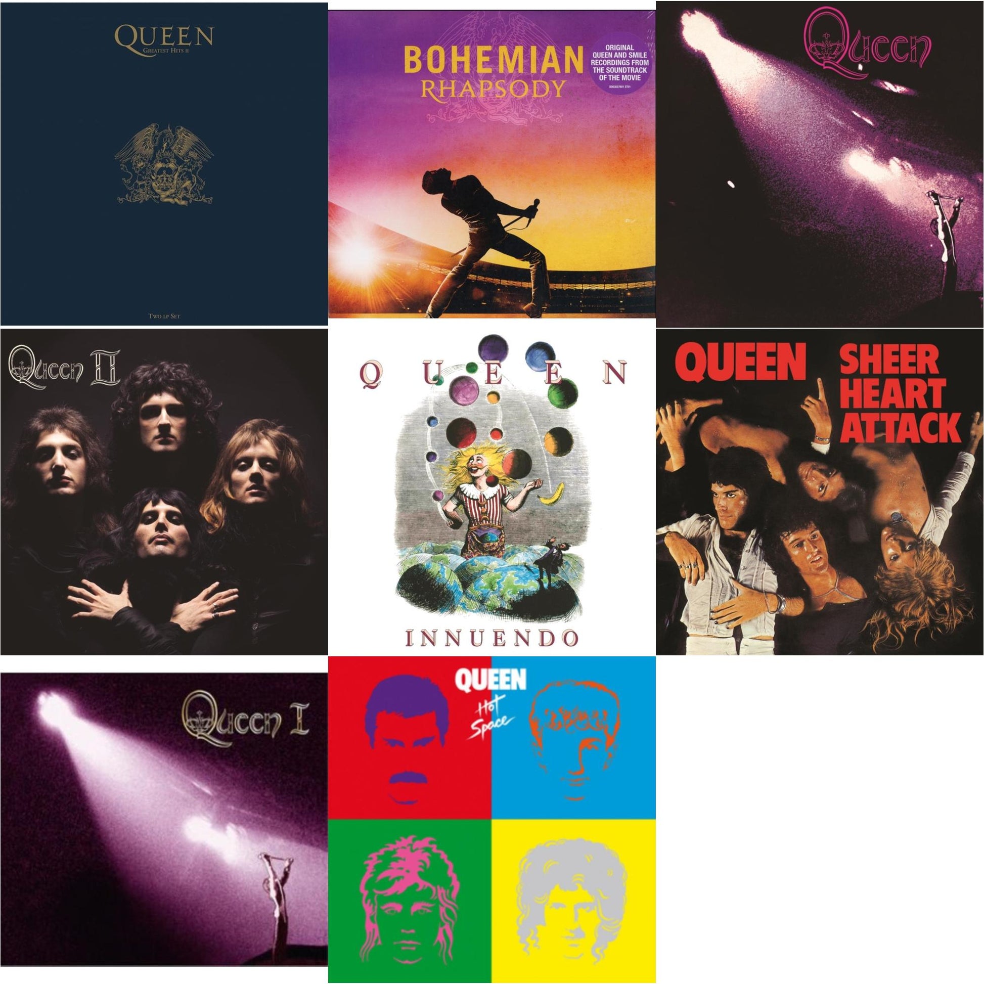 This is a 8 LP Vinyl SKU bundle.
1.This LP Vinyl is brand new.Format: LP VinylMusic Style: Arena RockThis item's title is: Greatest Hits 2 (180G/Dl Card)Artist: QueenLabel: HOLLYWOOD RECORDSBarcode: 050087350673Release Date: 2/10/2017
2.This LP Vinyl is brand new.