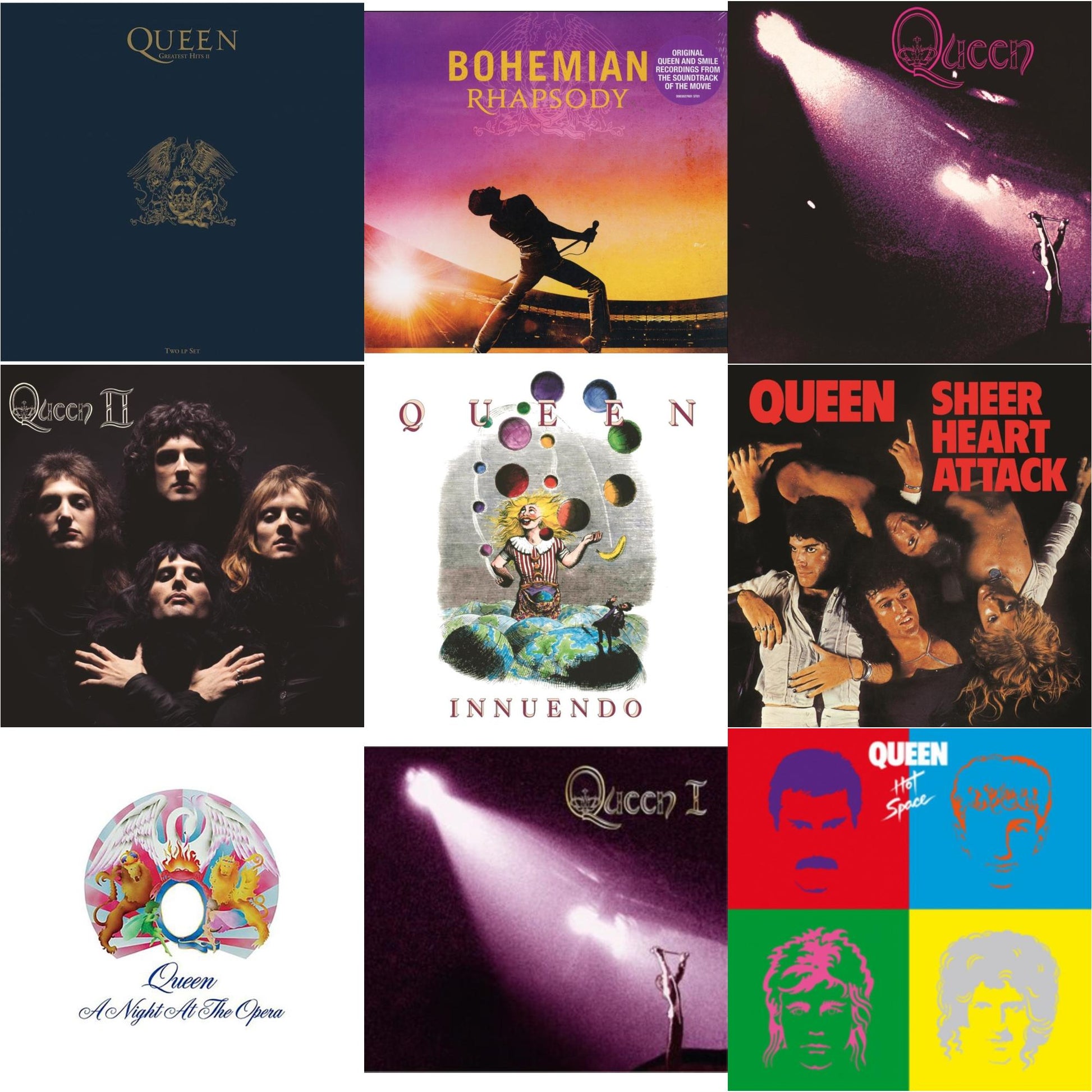 This is a 9 LP Vinyl SKU bundle.
1.This LP Vinyl is brand new.Format: LP VinylMusic Style: Arena RockThis item's title is: Greatest Hits 2 (180G/Dl Card)Artist: QueenLabel: HOLLYWOOD RECORDSBarcode: 050087350673Release Date: 2/10/2017
2.This LP Vinyl is brand new.
