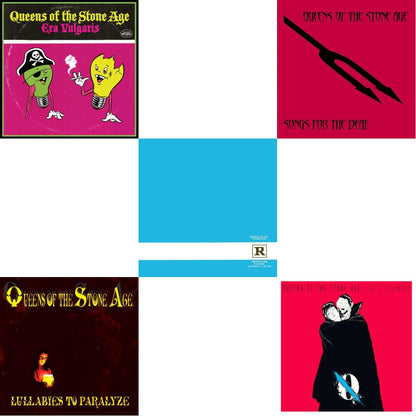 This is a 5 LP Vinyl SKU bundle.
1.This LP Vinyl is brand new.Format: LP VinylMusic Style: Stoner RockThis item's title is: Era Vulgaris (180G)Artist: Queens Of The Stone AgeLabel: INTERSCOPEBarcode: 602508108259Release Date: 12/20/2019
2.This LP Vinyl is brand new.