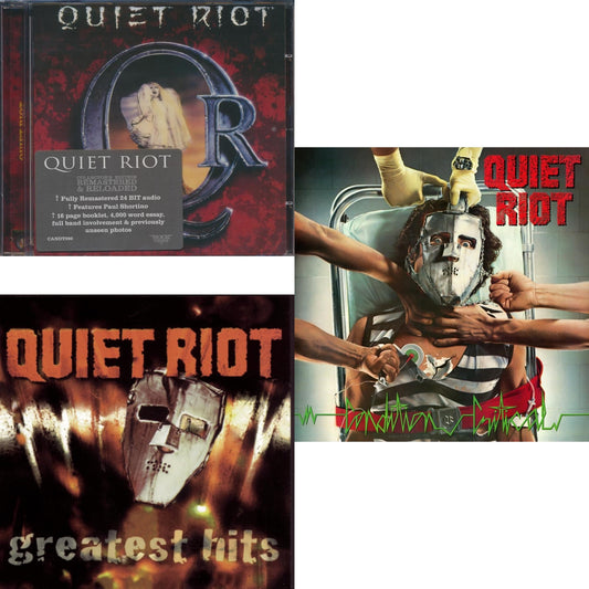 This is a 3 CD SKU bundle.
1.This CD is brand new.Format: CDMusic Style: Hard RockThis item's title is: Quiet RiotArtist: Quiet RiotLabel: Rock CandyBarcode: 827565056804Release Date: 8/9/2010
2.This CD is brand new.