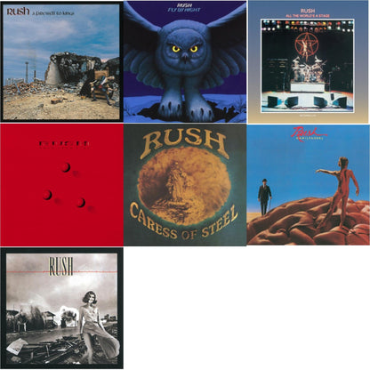 This is a 7 LP Vinyl SKU bundle.
1.This LP Vinyl is brand new.Format: LP VinylThis item's title is: Fly By Night (180G)Artist: RushLabel: Anthem (5)Barcode: 602547107817Release Date: 1/27/2015
2.This LP Vinyl is brand new.