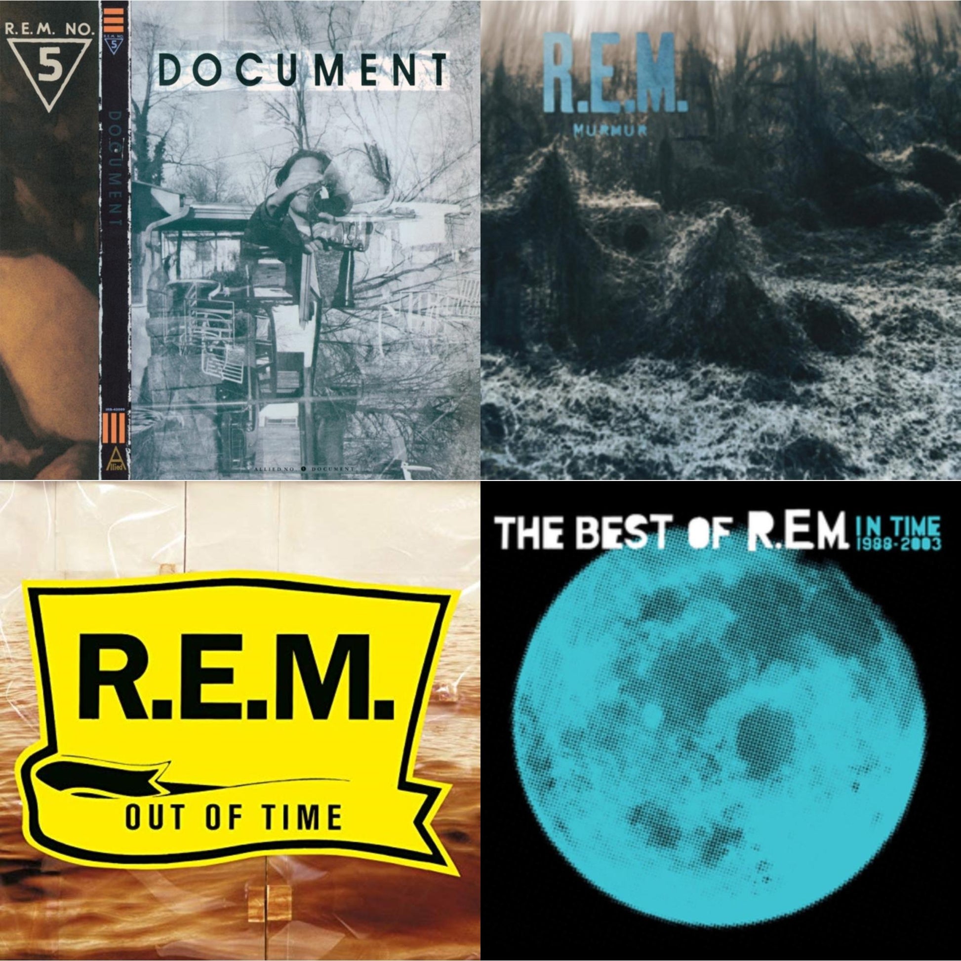 This is a 4 LP Vinyl SKU bundle.
1.This LP Vinyl is brand new.Format: LP VinylThis item's title is: DocumentArtist: R.E.M.Label: I.R.S. RecordsBarcode: 076742205911Release Date: 9/2/2008
2.This LP Vinyl is brand new.