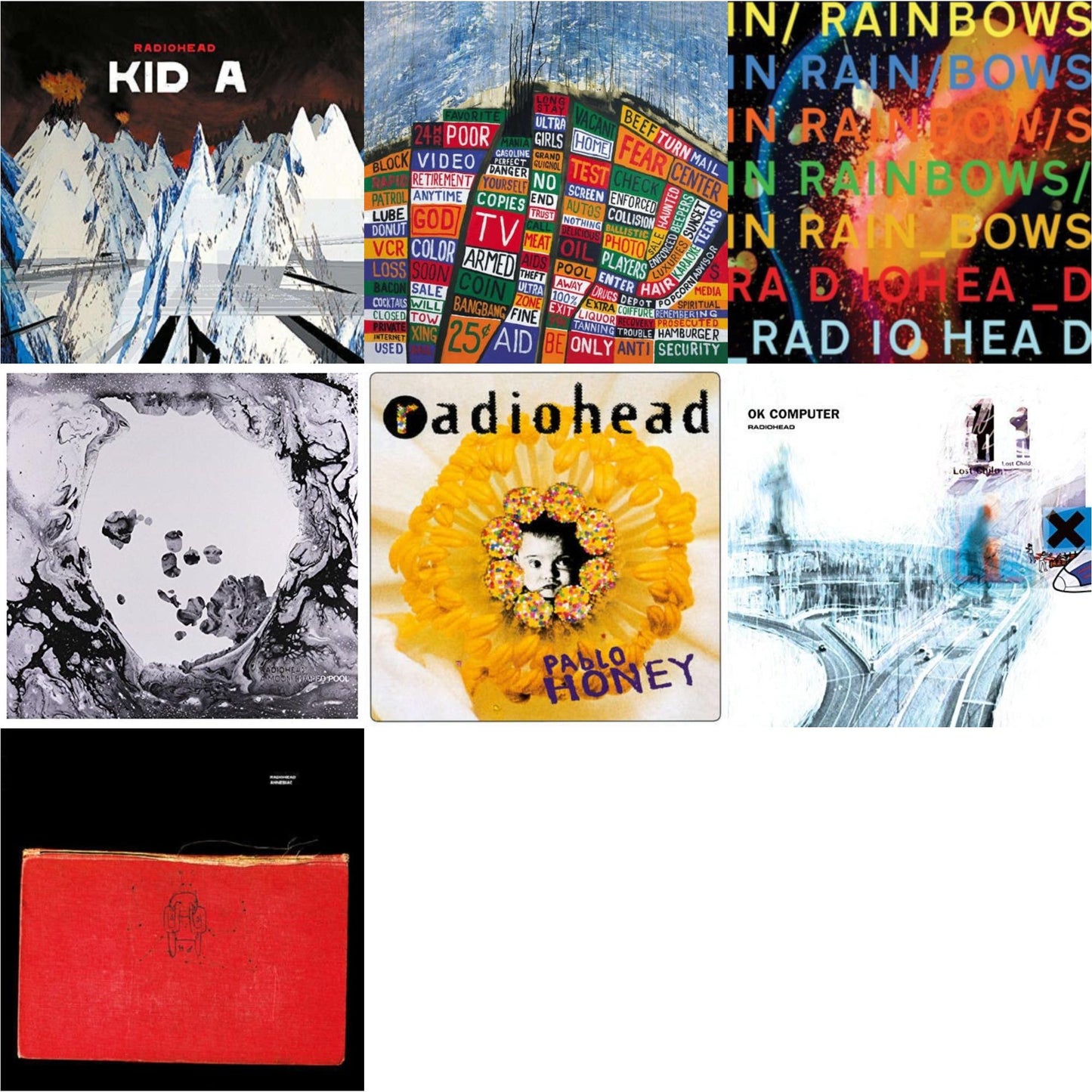 This is a 7 LP Vinyl SKU bundle.
1.This LP Vinyl is brand new.Format: LP VinylMusic Style: BreakbeatThis item's title is: In Rainbows (180G)Artist: RadioheadLabel: XL RECORDINGSBarcode: 634904032418Release Date: 6/17/2016
2.This LP Vinyl is brand new.
