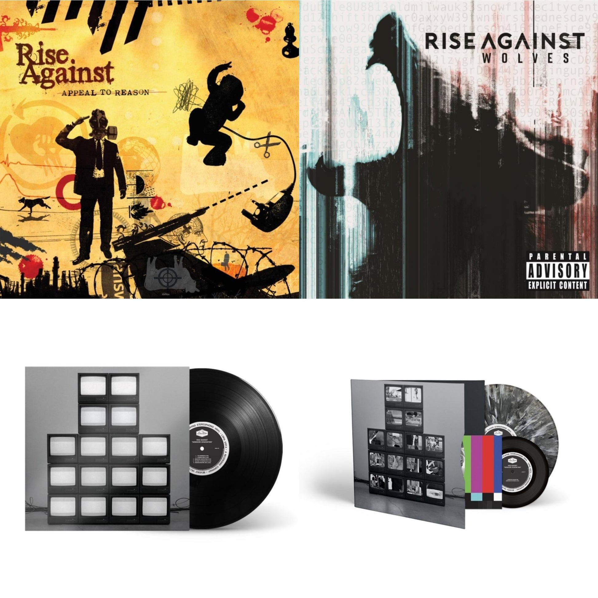 This is a 4 LP Vinyl SKU bundle.
1.This LP Vinyl is brand new.Format: LP VinylMusic Style: Alternative RockThis item's title is: Appeal To ReasonArtist: Rise AgainstBarcode: 602517850231Release Date: 10/14/2008
2.This LP Vinyl is brand new.