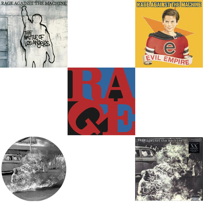 This is a 5 LP Vinyl SKU bundle.
1.This LP Vinyl is brand new.Format: LP VinylThis item's title is: Battle Of Los Angeles (180G LP Vinyl)Artist: Rage Against The MachineLabel: LEGACY/ EPICBarcode: 190758511917Release Date: 9/28/2018
2.This LP Vinyl is brand new.