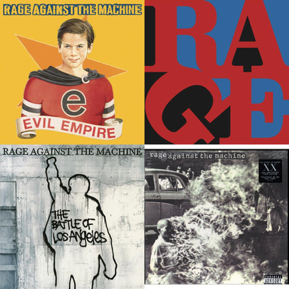 This is a 4 LP Vinyl SKU bundle.
1.This LP Vinyl is brand new.Format: LP VinylMusic Style: Alternative RockThis item's title is: Evil Empire (Pa) (180G)Artist: Rage Against The MachineLabel: LEGACY/ EPICBarcode: 190758512013Release Date: 9/28/2018
2.This LP Vinyl is brand new.