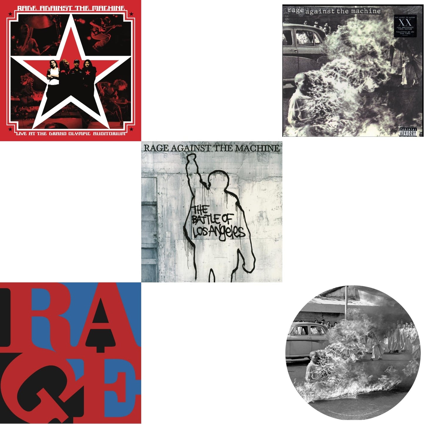 Live At The Grand Olympic Auditorium (2LP/180G Vinyl) & Renegades (180G) & Battle Of Los Angeles (180G LP Vinyl) & Rage Against The Machine & Rage Against The Machine (X) (Picture Disc)