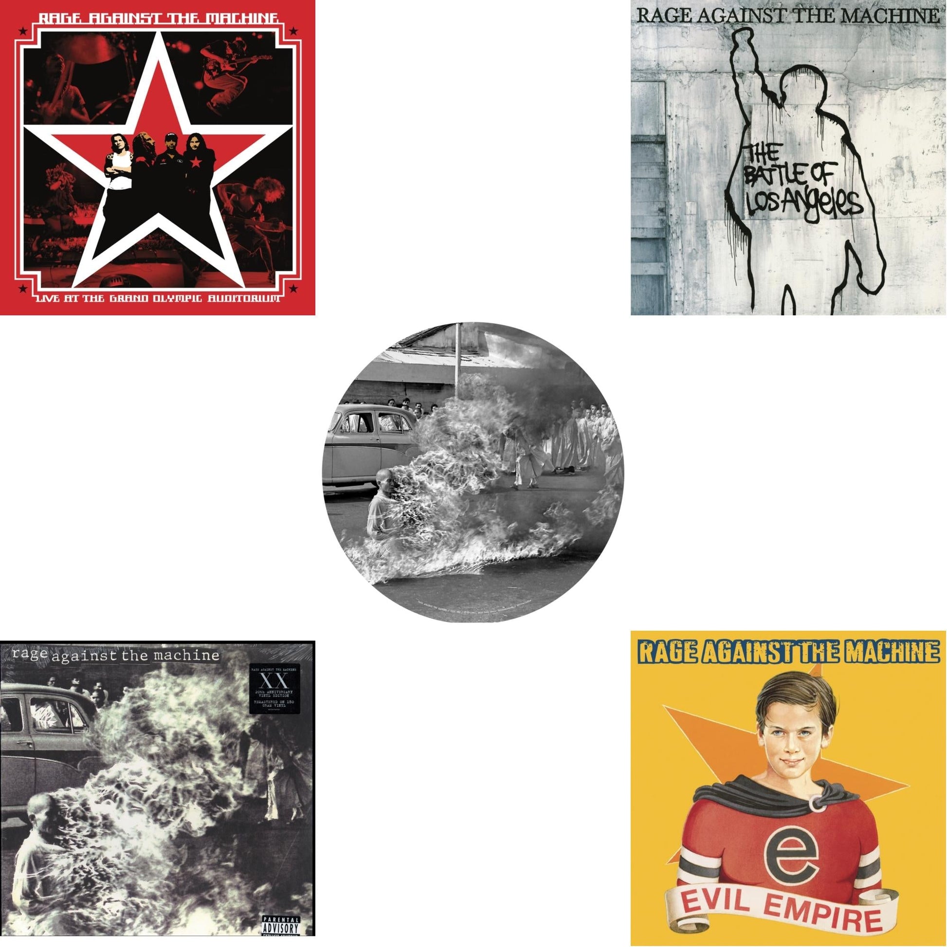 This is a 5 LP Vinyl SKU bundle.
1.This LP Vinyl is brand new.Format: LP VinylMusic Style: Alternative RockThis item's title is: Live At The Grand Olympic Auditorium (2LP/180G Vinyl)Artist: Rage Against The MachineLabel: LEGACY/ EPICBarcode: 190758440613Release Date: 9/28/2018
2.