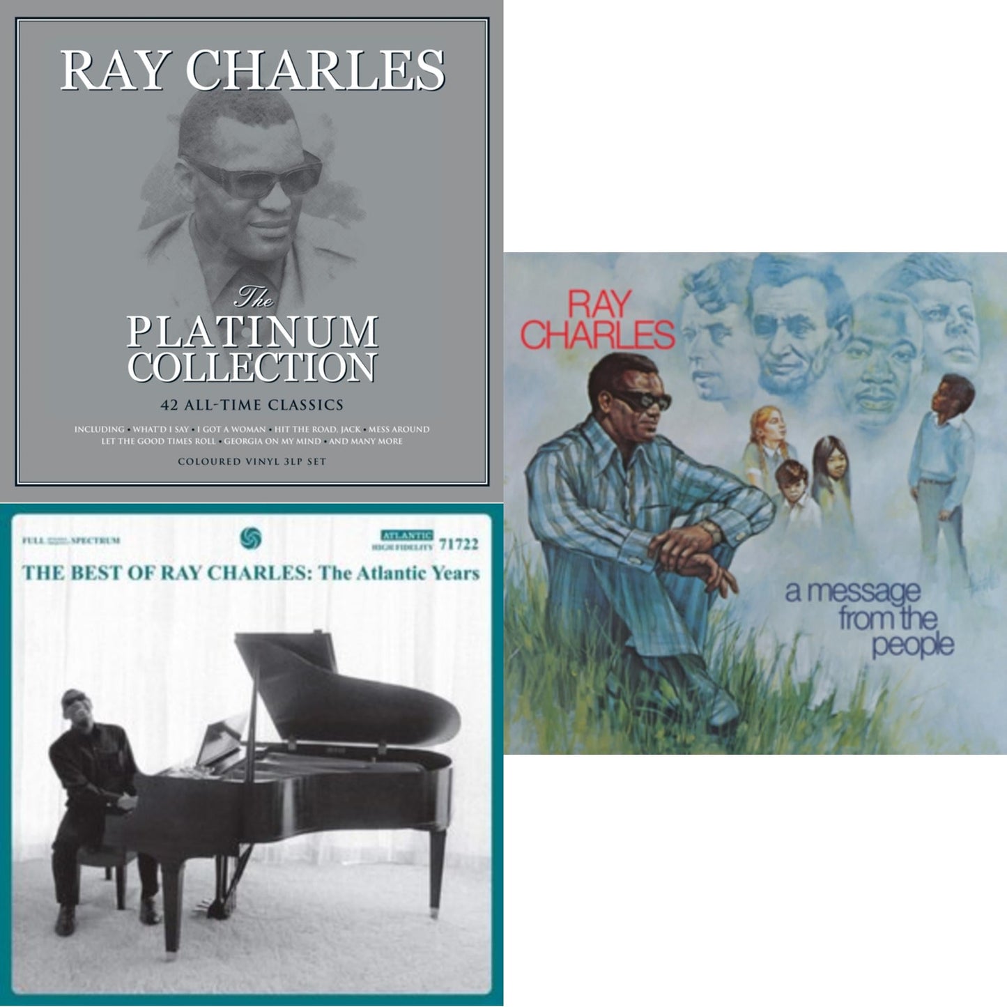 Platinum Collection (White LP Vinyl) & Best Of Ray Charles: The Atlantic Years (2LP/White Vinyl) & Message From The People (140G)
