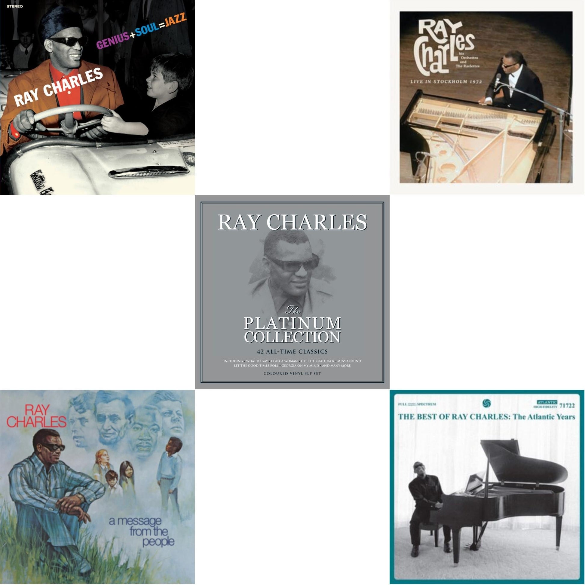 This is a 5 LP Vinyl SKU bundle.
1.This LP Vinyl is brand new.Format: LP VinylThis item's title is: Genius + Soul = Jazz (Orange LP Vinyl)Artist: Ray CharlesLabel: 20TH CENTURY MASTERWORKSBarcode: 8436563183751Release Date: 1/28/2022
2.This LP Vinyl is brand new.