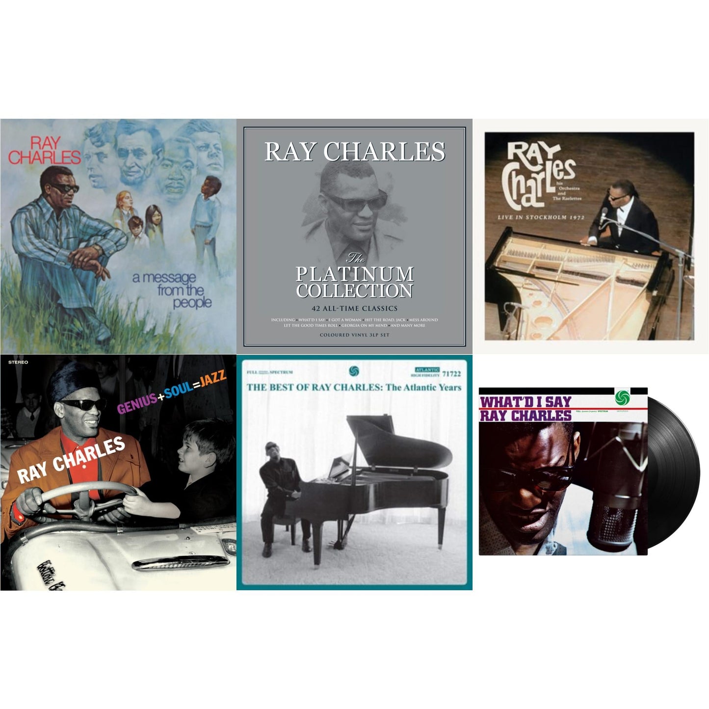 This is a 6 LP Vinyl SKU bundle.
1.This LP Vinyl is brand new.Format: LP VinylMusic Style: Soul-JazzThis item's title is: Message From The People (140G)Artist: Ray CharlesLabel: TANGERINE RECORDSBarcode: 708857212217Release Date: 6/24/2022
2.This LP Vinyl is brand new.