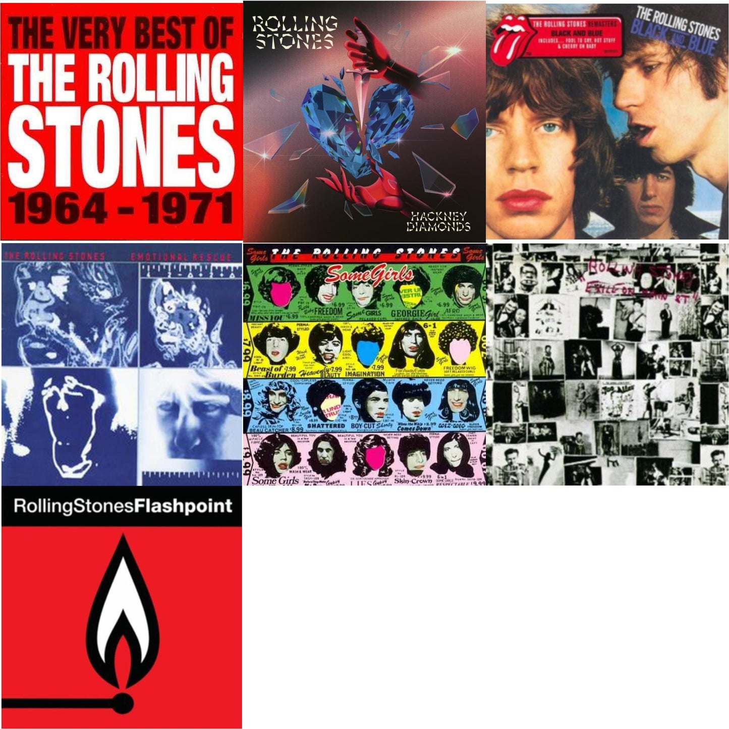 Very Best Of The Rolling Stones 1964 -1971 & Hackney Diamonds (Live Edition) (2CD) & Black & Blue & Emotional Rescue & Some Girls & Exile On Main Street & Flashpoint