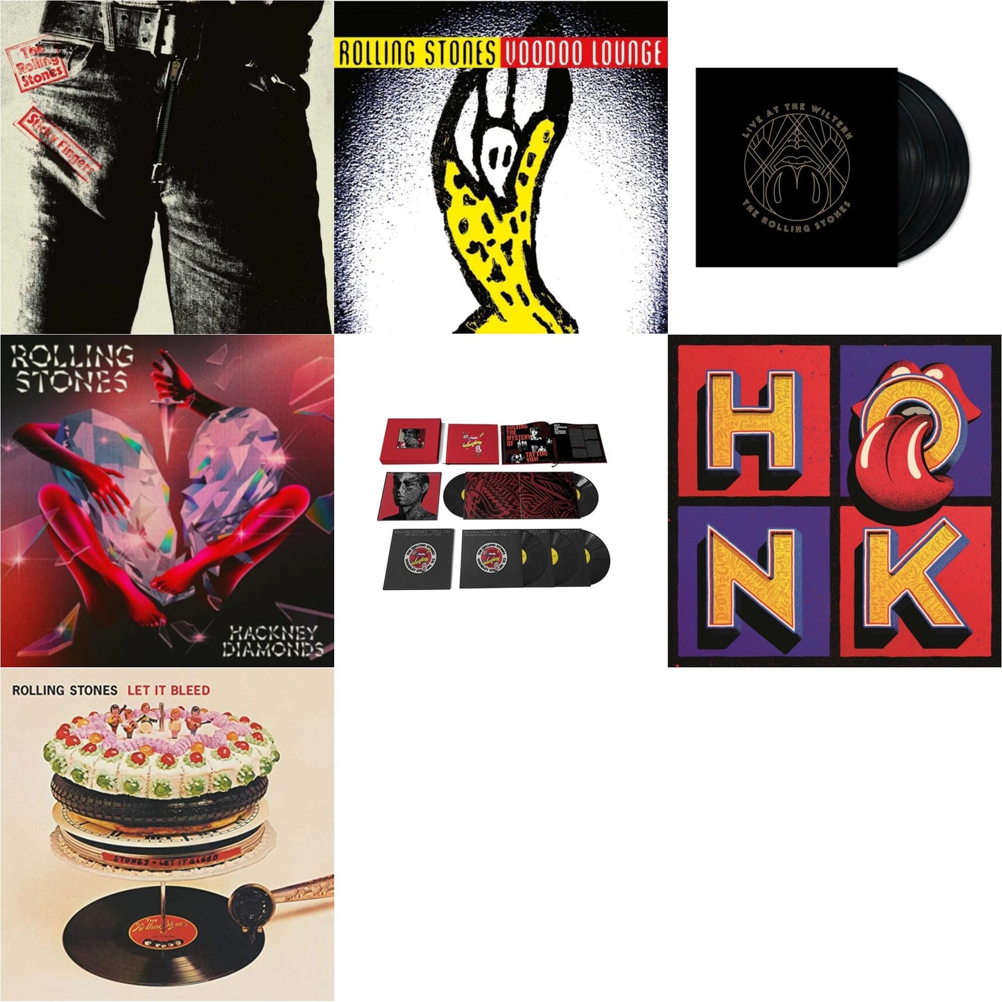Let It Bleed (50Th Anniversary Edition) & Tattoo You (2021 Remaster/5LP Box Set) & Hackney Diamonds & Live At The Wiltern (3LP) & Voodoo Lounge (30Th Anniversary) (Red/Yellow Vinyl/2LP) & Sticky Fingers & Honk (Translucent Red Vinyl/2LP)