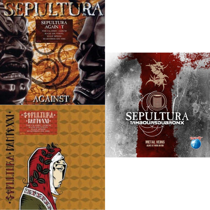 This is a 3 LP Vinyl SKU bundle.
1.This LP Vinyl is brand new.Format: LP VinylThis item's title is: Metal Veins - Alive At Rock In Rio (Limited/2LP)Artist: SepulturaLabel: EARMUSICBarcode: 4029759138778Release Date: 12/4/2020
2.This LP Vinyl is brand new.