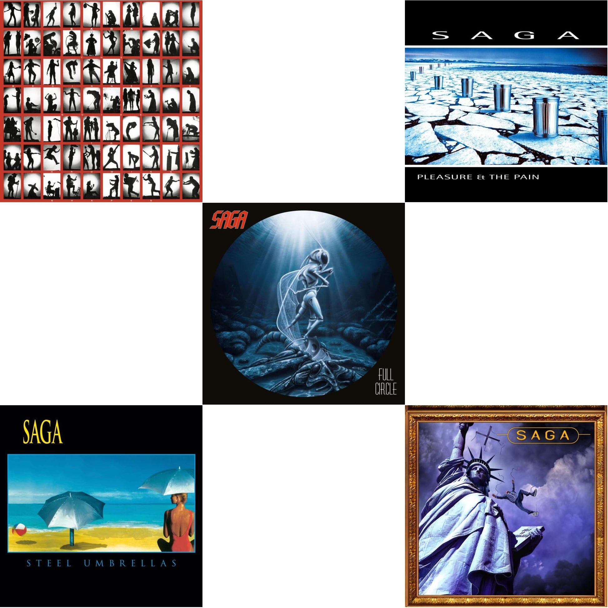This is a 5 LP Vinyl SKU bundle.
1.This LP Vinyl is brand new.Format: LP VinylMusic Style: Prog RockThis item's title is: Beginner's Guide To Throwing Shapes (180G/Remastered)Artist: SagaLabel: EARMUSICBarcode: 4029759155379Release Date: 9/3/2021
2.This LP Vinyl is brand new.