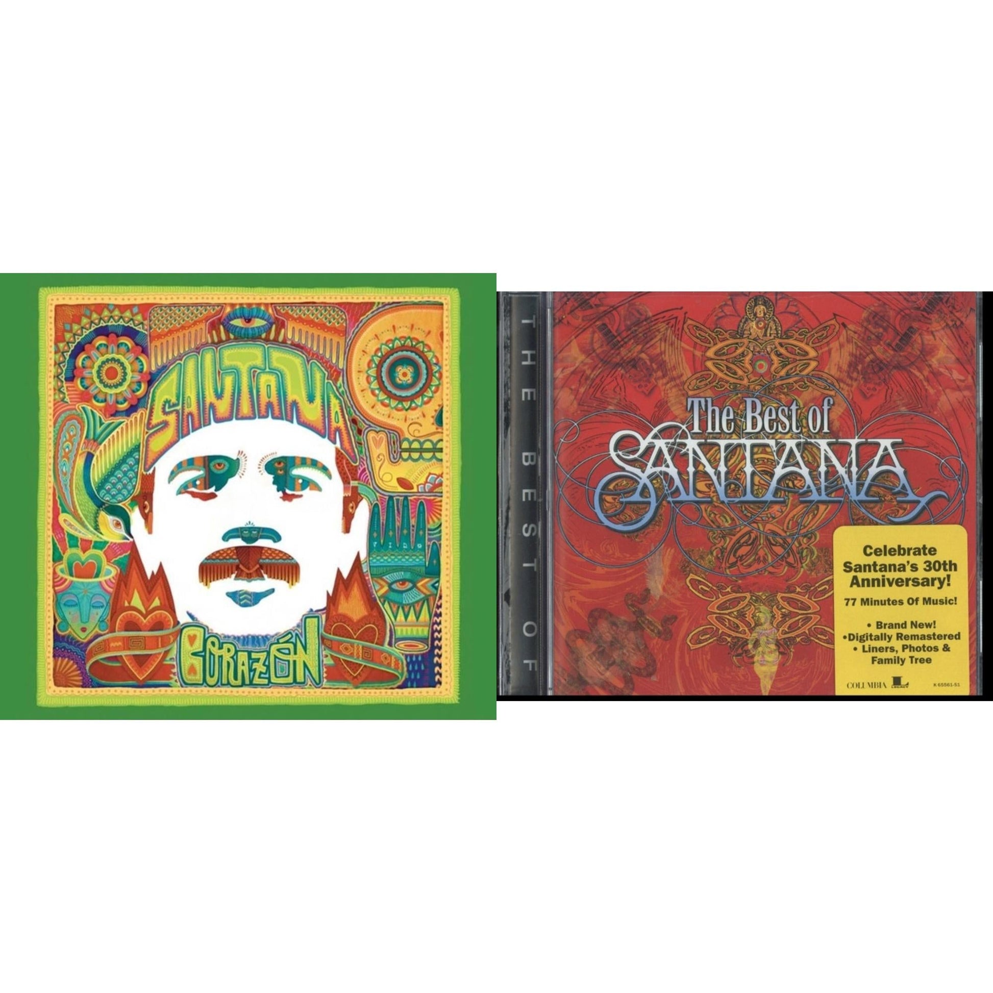 This is a 2 CD SKU bundle.
1.This CD is brand new.Format: CDMusic Style: Classic RockThis item's title is: CorazonArtist: SantanaLabel: Sony Music LatinBarcode: 888430357129Release Date: 5/6/2014
2.This CD is brand new.