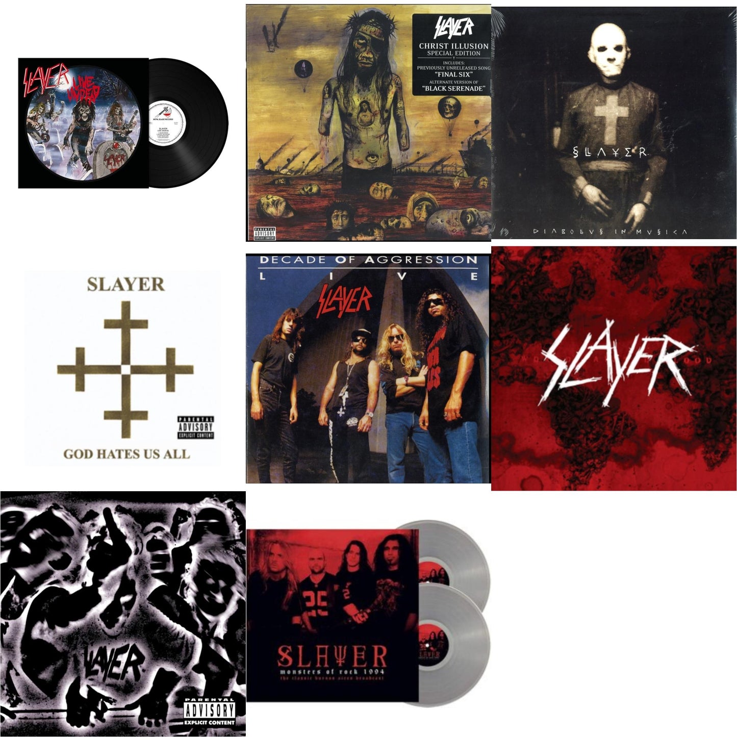 Live Undead (180G) & Christ Illusion & Diabolus In Musica & God Hates Us All & Live: Decade Of Aggression & World Painted Blood & Undisputed Attitude & Monsters Of Rock 1994 (2LP/140G/Clear Vinyl)