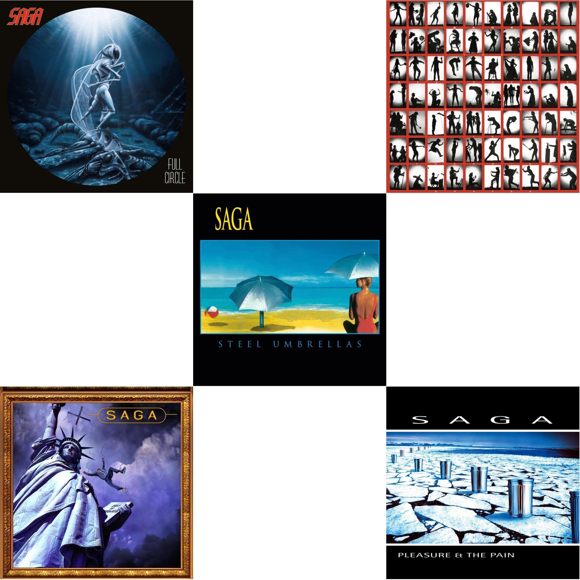 This is a 5 LP Vinyl SKU bundle.
1.This LP Vinyl is brand new.Format: LP VinylMusic Style: Prog RockThis item's title is: Full Circle (2021 Reissue)Artist: SagaLabel: EARMUSICBarcode: 4029759159629Release Date: 12/10/2021
2.This LP Vinyl is brand new.