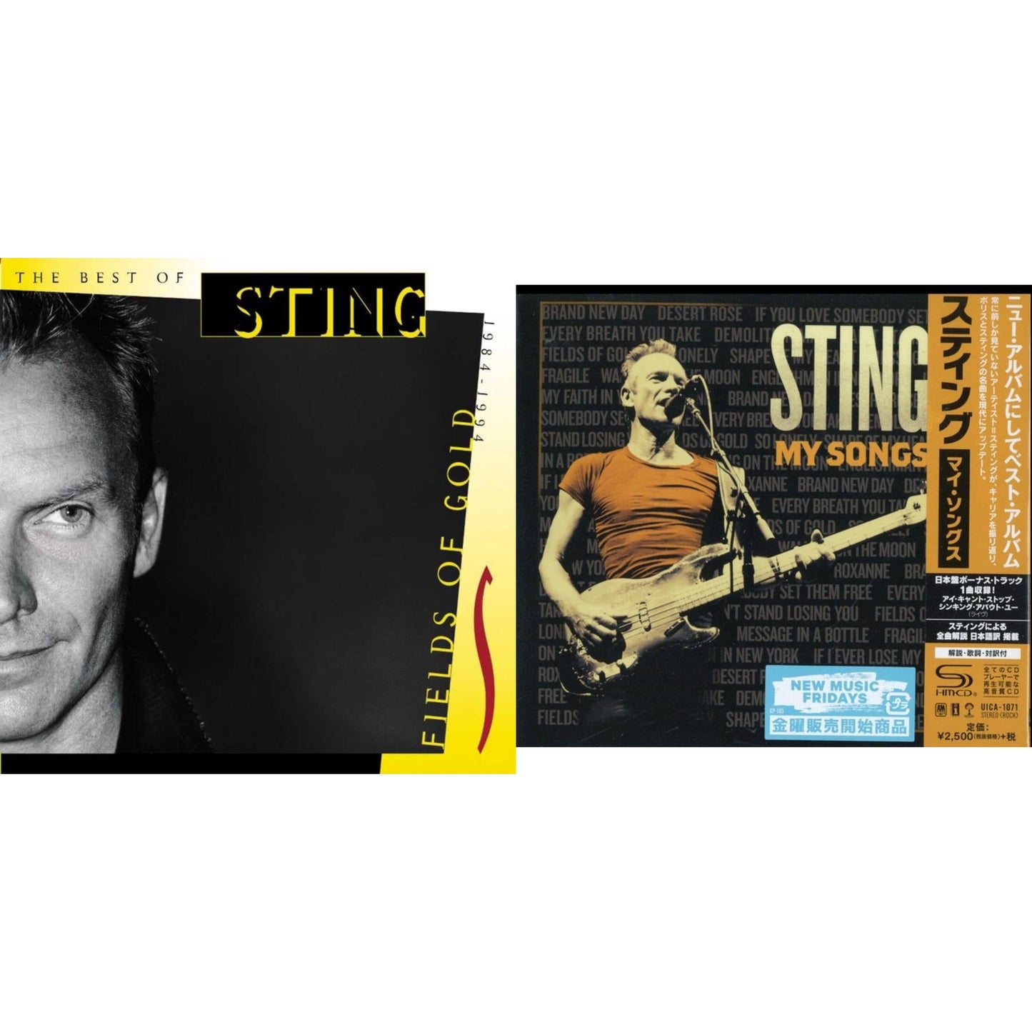 This is a 2 CD SKU bundle.
1.This CD is brand new.Format: CDMusic Style: Soft RockThis item's title is: Fields Of Gold: Best Of StingArtist: StingLabel: A&MBarcode: 731454026925Release Date: 11/8/1994
2.This CD is brand new.