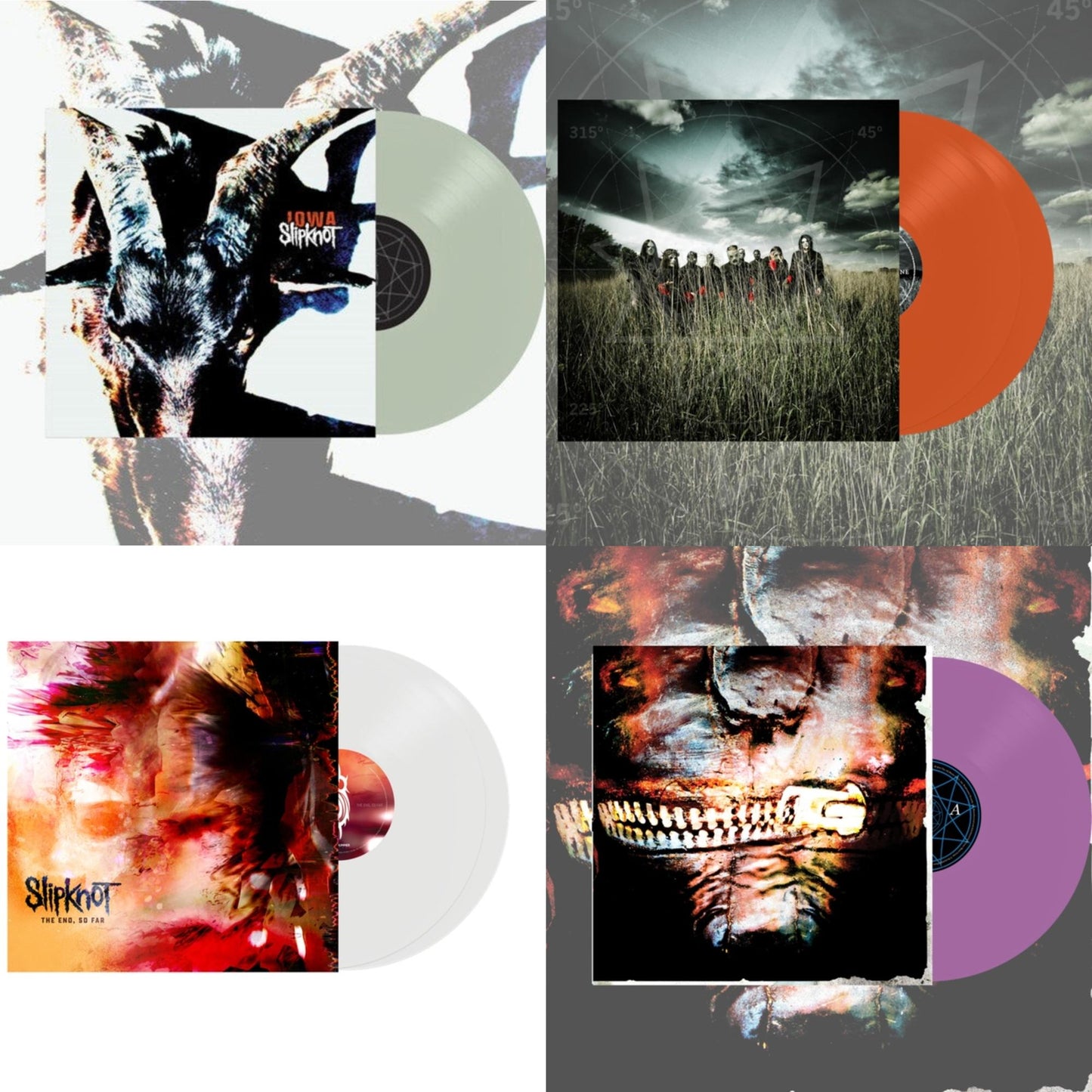 This is a 4 LP Vinyl SKU bundle.
1.This LP Vinyl is brand new.Format: LP VinylMusic Style: Nu MetalThis item's title is: End, So Far (Clear Vinyl/2LP)Artist: SlipknotLabel: ROADRUNNERBarcode: 075678637834Release Date: 9/30/2022
2.This LP Vinyl is brand new.