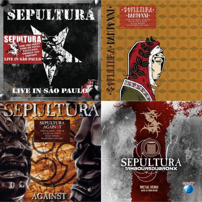 This is a 4 LP Vinyl SKU bundle.
1.This LP Vinyl is brand new.Format: LP VinylThis item's title is: Metal Veins - Alive At Rock In Rio (Limited/2LP)Artist: SepulturaLabel: EARMUSICBarcode: 4029759138778Release Date: 12/4/2020
2.This LP Vinyl is brand new.