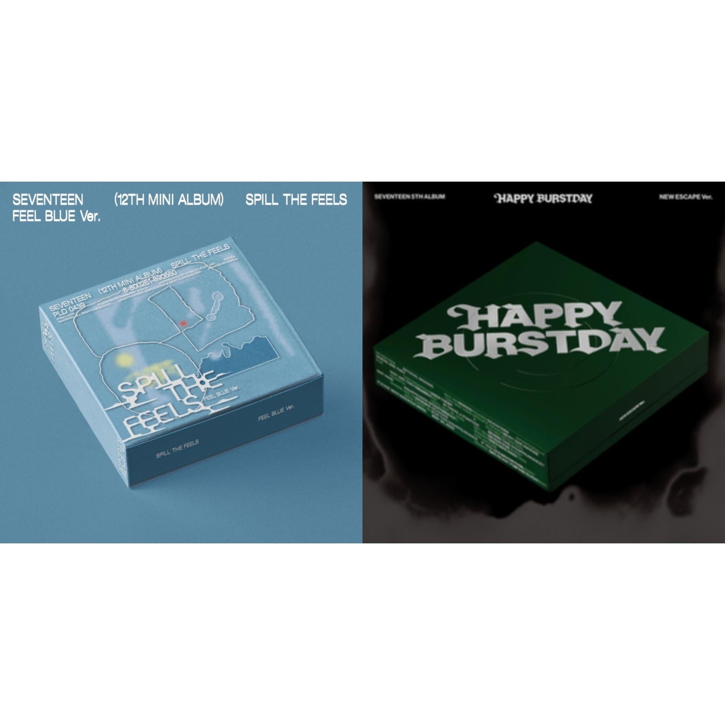 Spill The Feels - Seventeen 12Th Mini Album (Feel Blue Ver.) & Seventeen 5Th Album Happy Burstday (New Escape Ver.)