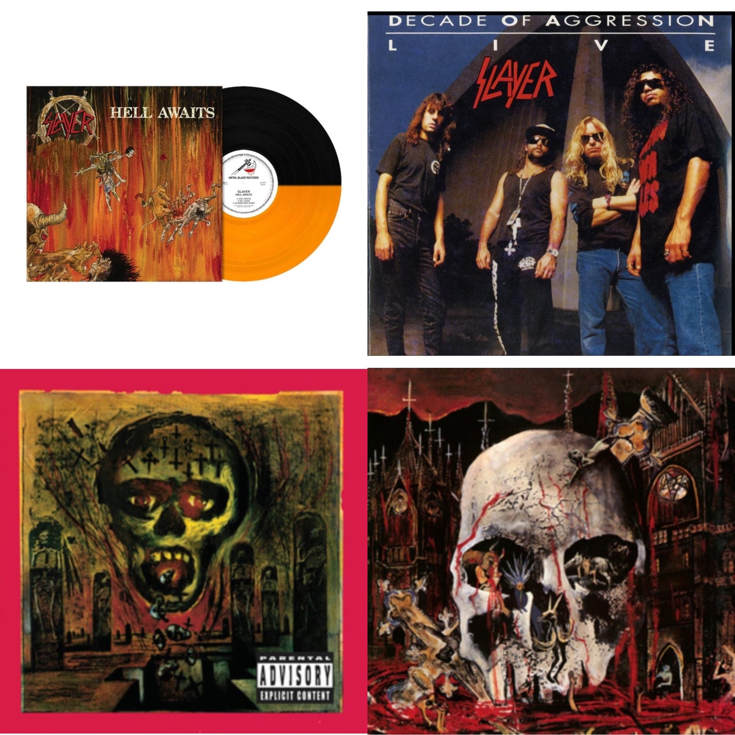 Hell Awaits (Transparent Orange & Black Split LP Vinyl) & Live: Decade Of Aggression & Seasons In Abyss & South Of Heaven