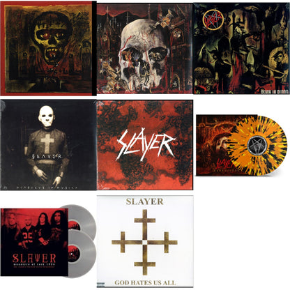 This is a 8 LP Vinyl SKU bundle.
1.This LP Vinyl is brand new.Format: LP VinylMusic Style: ThrashThis item's title is: Diabolus In MusicaArtist: SlayerLabel: AMERICANBarcode: 602537466856Release Date: 12/17/2013
2.This LP Vinyl is brand new.