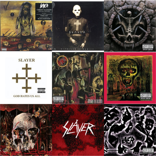 Christ Illusion & Diabolus In Musica & Divine Intervention & God Hates Us All & Reign In Blood & Seasons In Abyss & South Of Heaven & World Painted Blood & Undisputed Attitude