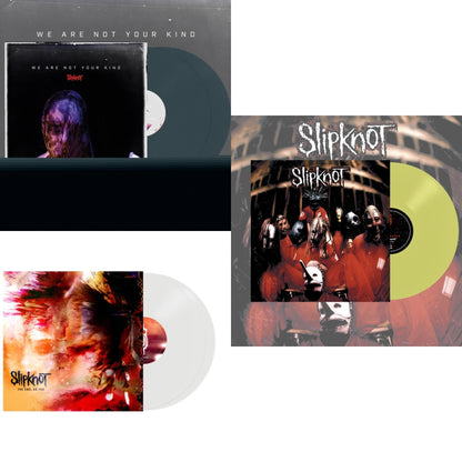 This is a 3 LP Vinyl SKU bundle.
1.This LP Vinyl is brand new.Format: LP VinylMusic Style: Heavy MetalThis item's title is: We Are Not Your Kind (2LP/Light Blue Vinyl)Artist: SlipknotLabel: ROADRUNNERBarcode: 075678645761Release Date: 8/26/2022
2.This LP Vinyl is brand new.