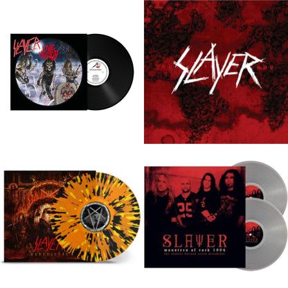 This is a 4 LP Vinyl SKU bundle.
1.This LP Vinyl is brand new.Format: LP VinylMusic Style: ThrashThis item's title is: Live Undead (180G)Artist: SlayerLabel: METAL BLADE RECORDSBarcode: 039841578911Release Date: 10/22/2021
2.This LP Vinyl is brand new.