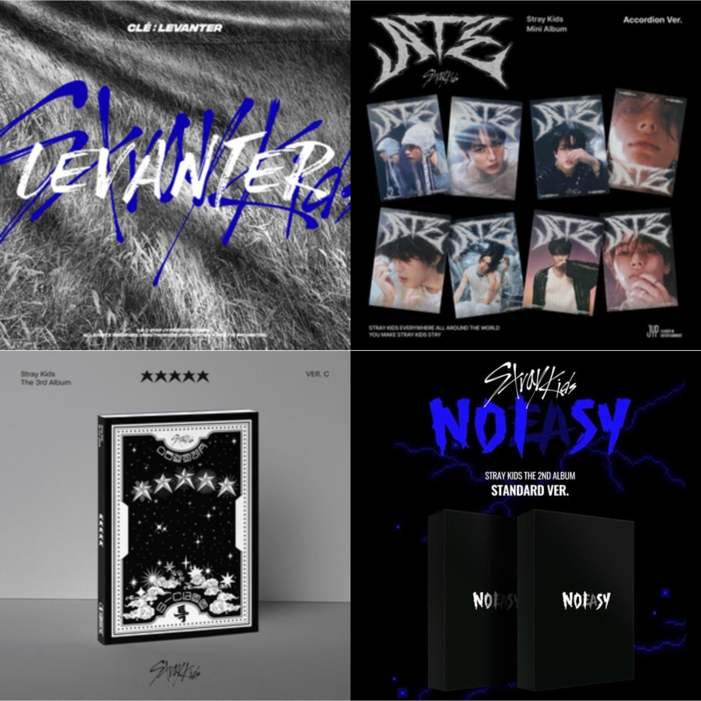 This is a 4 CD SKU bundle.
1.This CD is brand new.Format: CDMusic Style: Tech HouseThis item's title is: Cle: Levanter (Mini Album) (Normal Edition)Artist: Stray KidsLabel: JYP ENTERTAINMENTBarcode: 8809440339303Release Date: 12/10/2019
2.This CD is brand new.