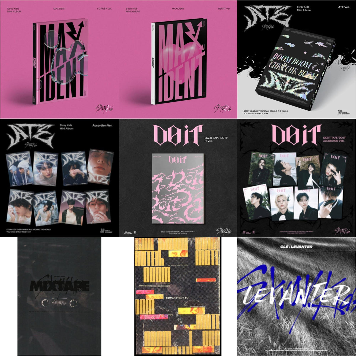 Maxident (T-Crush Version) & Maxident (Heart Version) & Ate (Ate Ver.) & Ate (Accordion Ver.) & Skz It Tape - Do It (It Ver.) & Skz It Tape - Do It (Accordion Ver.) & Mixtape & Cle 2: Yellow Wood (Special Album)