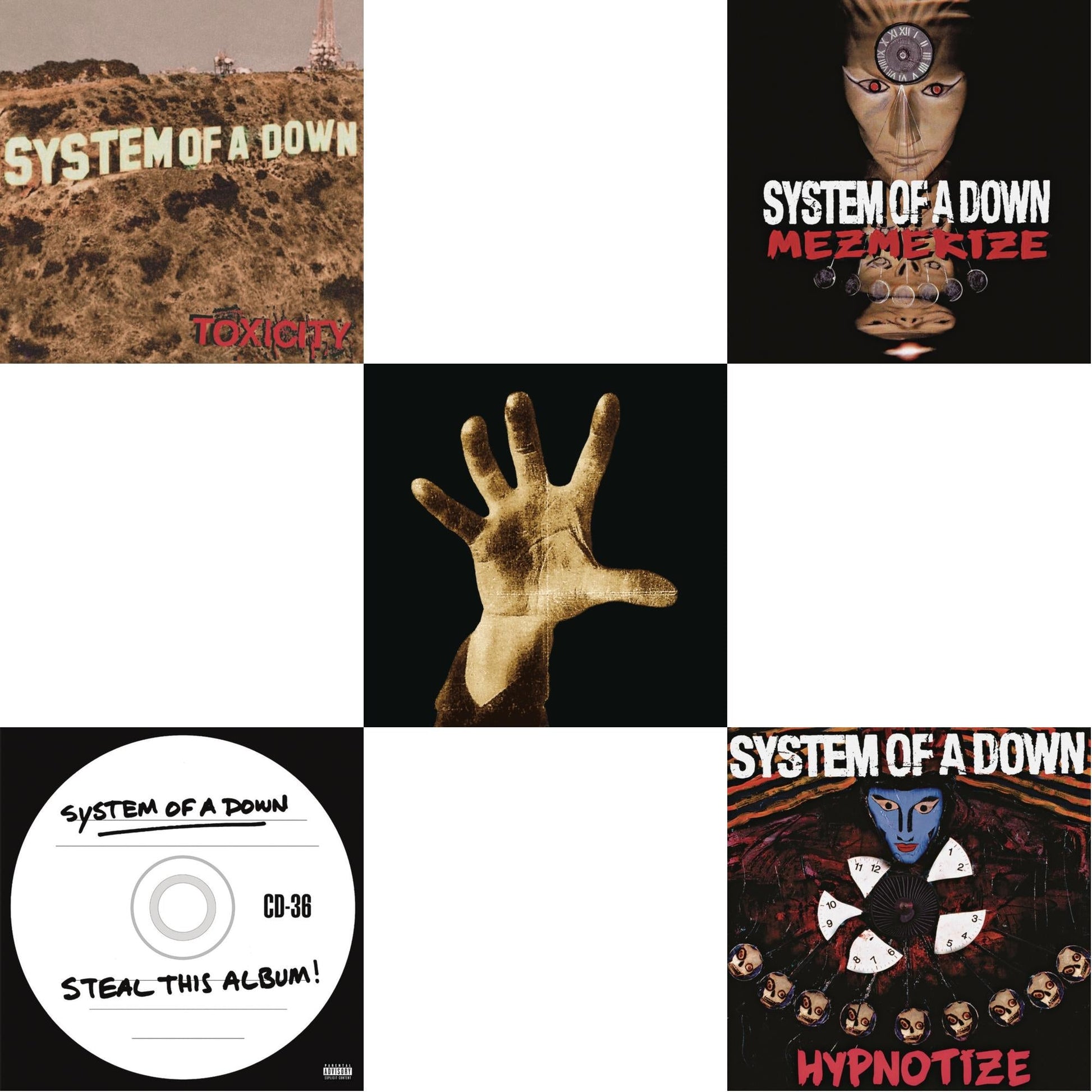 This is a 5 LP Vinyl SKU bundle.
1.This LP Vinyl is brand new.Format: LP VinylMusic Style: Nu MetalThis item's title is: Toxicity (140G)Artist: System Of A DownLabel: LEGACY/ AMERICANBarcode: 190758655918Release Date: 10/12/2018
2.This LP Vinyl is brand new.