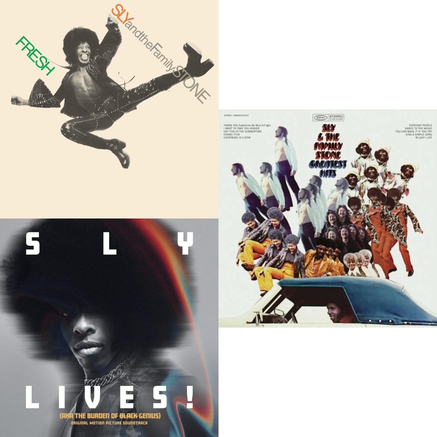 Fresh (Neon Orange LP Vinyl/50Th Anniversary) (Rsd Essential) & Sly Lives! (Aka The Burden Of Black Genius) (Ost/2LP) & Greatest Hits (150G/Dl Card)