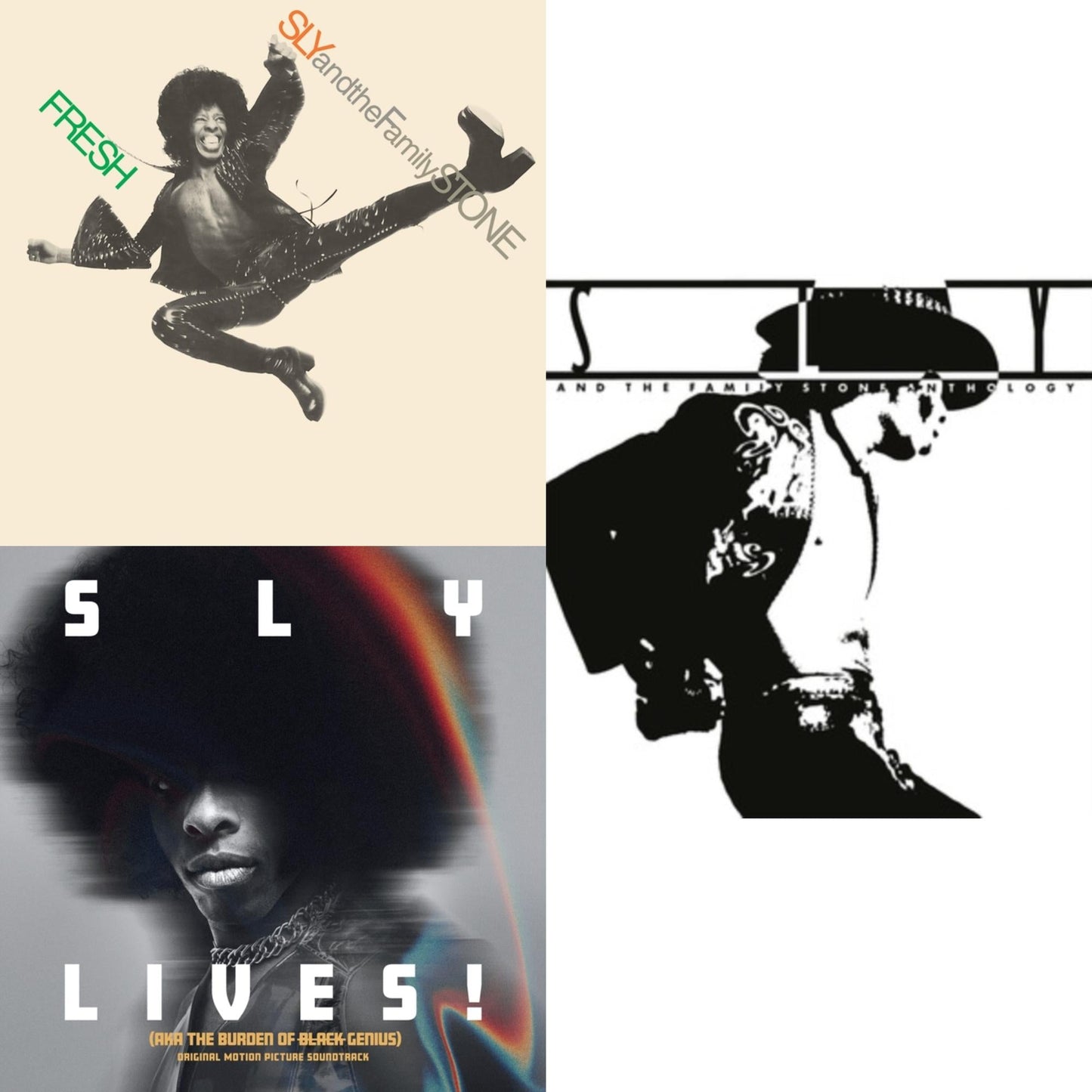 Fresh (Neon Orange LP Vinyl/50Th Anniversary) (Rsd Essential) & Sly Lives! (Aka The Burden Of Black Genius) (Ost/2LP) & Anthology (2LP/Pink Vinyl/180G)