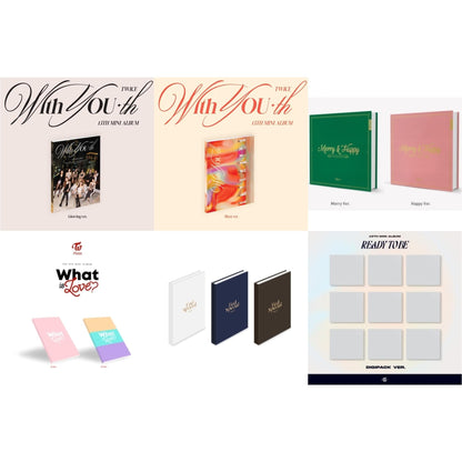 This is a 6 CD SKU bundle.
1.This CD is brand new.Format: CDThis item's title is: With You-Th (Glowing Ver.)Artist: TwiceBarcode: 196922745478Release Date: 2/23/2024
2.This CD is brand new.Format: CDThis item's title is: With You-Th (Blast Ver.