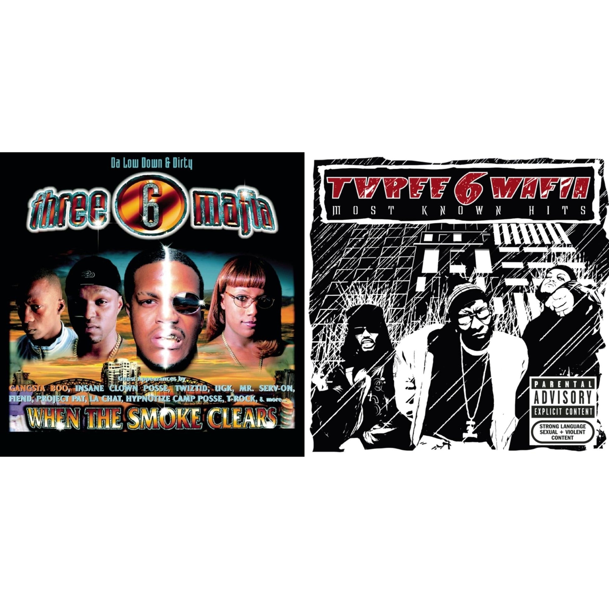 This is a 2 CD SKU bundle.
1.This CD is brand new.Format: CDMusic Style: GangstaThis item's title is: When The Smoke ClearsArtist: Three 6 MafiaLabel: Hypnotize MindsBarcode: 088561173227Release Date: 6/13/2000
2.This CD is brand new.