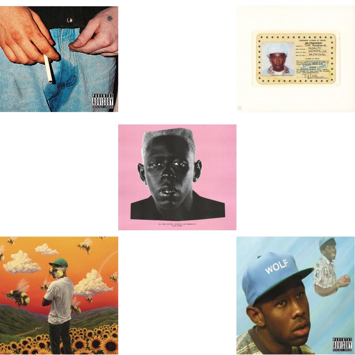 This is a 5 CD SKU bundle.
1.This CD is brand new.Format: CDMusic Style: New WaveThis item's title is: Cherry Bomb (Exp)Artist:  The Creator TylerLabel: COLUMBIABarcode: 888750846426Release Date: 4/13/2015
2.This CD is brand new.