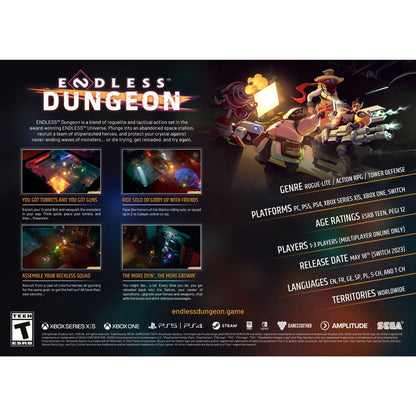 This is brand new.ENDLESS Dungeon is a blend of roguelite and tactical action set in the award-winning ENDLESS Universe. Plunge into an abandoned space station, recruit a team of shipwrecked heroes, and protect your crystal against never-ending waves of monsters…or die trying, get reloaded, and try again.