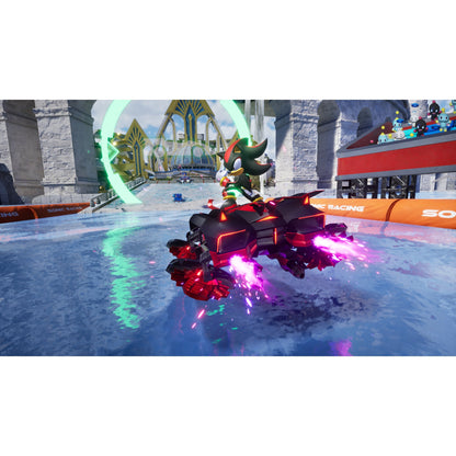 This is brand new.Race across land, sea, air, space, and time in Sonic Racing: CrossWorlds! Warp through Travel Rings into new dimensions where something new awaits around every twist and turn.